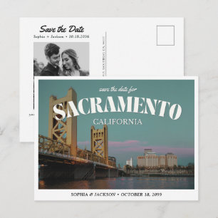 Cartão Postal Salvamento de Casamento em Sacramento Downtown Ret