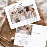 Cartão Postal Salvar a data 4 Foto Elegante Editável<br><div class="desc">Paisagem Moderna e Elegante Horizontal Quatro (4) Foto Salve o Magnete de Casamento de Data com tipografia de script com letra de mão. O ímã para salvar o convite de data inclui tipografia de script e chic e design simples para a qual você pode adicionar sua fotografia personalizada de noivado....</div>