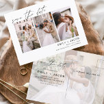 Cartão Postal Salvar a data 4 Foto Elegante Editável<br><div class="desc">Paisagem Moderna e Elegante Horizontal Quatro (4) Foto Salve o Magnete de Casamento de Data com tipografia de script com letra de mão. O ímã para salvar o convite de data inclui tipografia de script e chic e design simples para a qual você pode adicionar sua fotografia personalizada de noivado....</div>