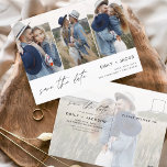 Cartão Postal Salvar a data 4 Foto Elegante Editável Moderno<br><div class="desc">Paisagem Moderna e Elegante Horizontal Quatro (4) Foto Salve o Magnete de Casamento de Data com tipografia de script com letra de mão. O ímã para salvar o convite de data inclui tipografia de script e chic e design simples para a qual você pode adicionar sua fotografia personalizada de noivado....</div>