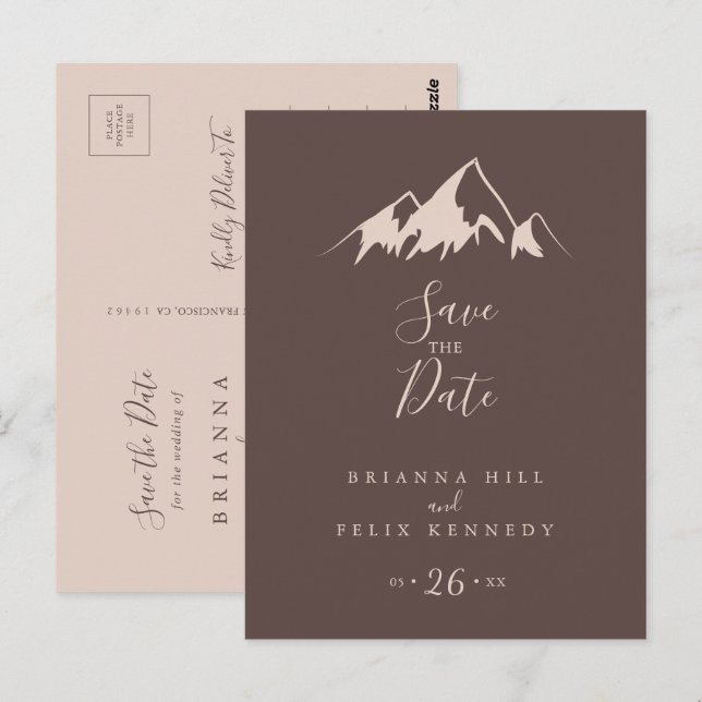 Cartão Postal Salvar data do país da montanha clara (Frente/Verso)