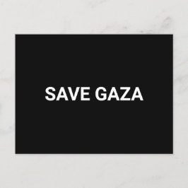 Cartão Postal Salvar Gaza - texto personalizado branco preto - m