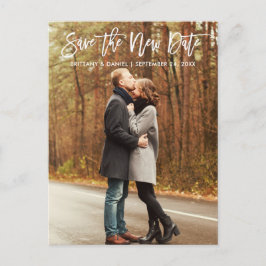 Cartão Postal Salvar O Novo Script De Pincel Moderno De Data