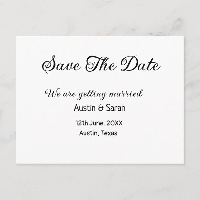 Cartão Postal Salvar o texto moderno do site de casamento QR da  (Frente)