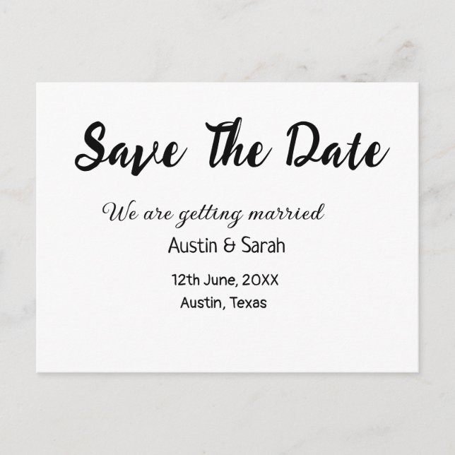 Cartão Postal Salvar o texto moderno do site de casamento QR da  (Frente)