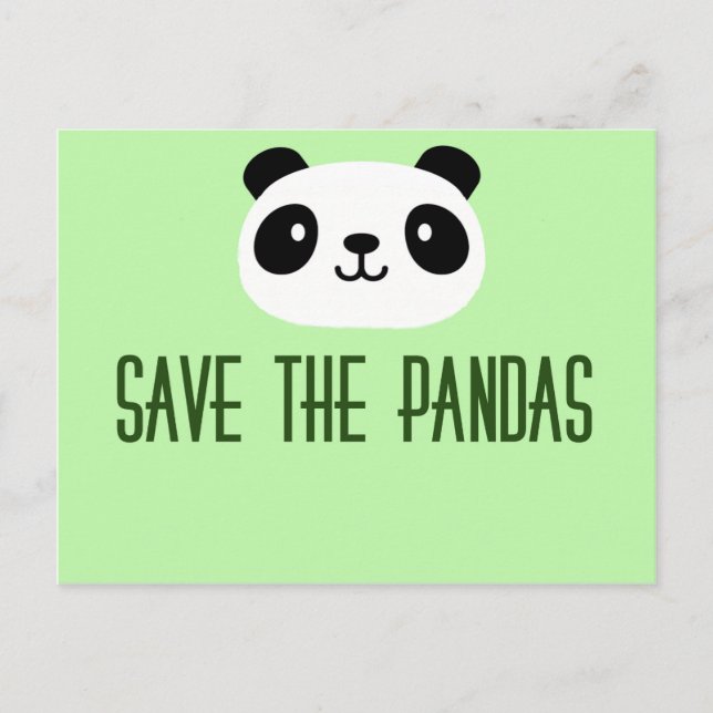 Cartão Postal Salvar Os Pandas (Frente)