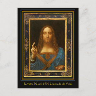 Cartão Postal Salvator Mundi 1500 Leonardo da Vinci