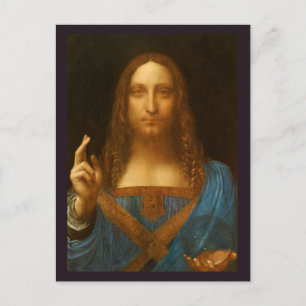 CARTÃO POSTAL SALVATOR MUNDI FINE ART IMPRESSÃO