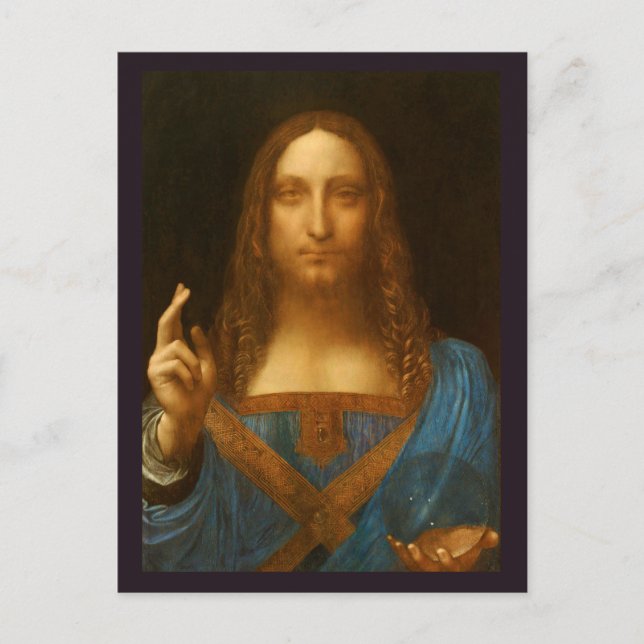 CARTÃO POSTAL SALVATOR MUNDI FINE ART IMPRESSÃO (Frente)