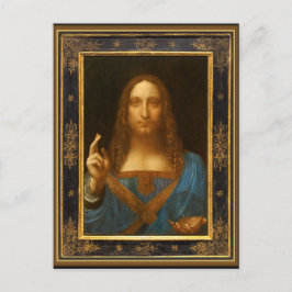 Cartão Postal Salvator Mundi por Leonardo da Vinci cerca de 1500