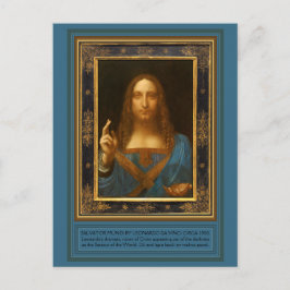 Cartão Postal Salvator Mundi por Leonardo da Vinci cerca de 1500