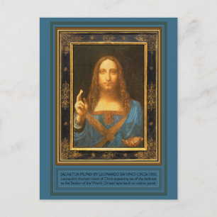 Cartão Postal Salvator Mundi por Leonardo da Vinci cerca de 1500