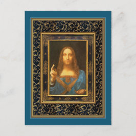 Cartão Postal Salvator Mundi por Leonardo da Vinci cerca de 1500