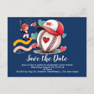Cartão Postal Salve a data do beisebol com amor Casamento