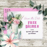 Cartão Postal Salve a data do casamento Tropical Free Beks<br><div class="desc">Adulto temático da praia tropical havaiana. Casamento engraçado gráfico de aquarela floral,  exceto a data. Personalizado,  personalizado</div>