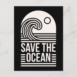 Cartão Postal Salve a proteção da conservação do oceano voluntár