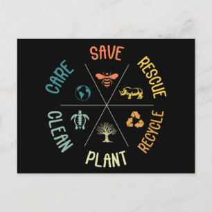 Cartão Postal Salve Abelhas Salvando Animais Reciclar Dia Plásti