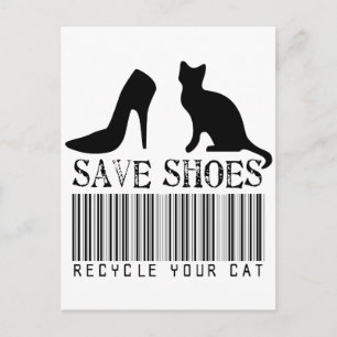 Cartão Postal Salve Calçados Reciclar seu gato