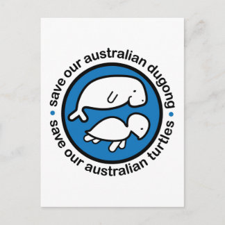 Cartão Postal Salve nosso dugong e tartarugas