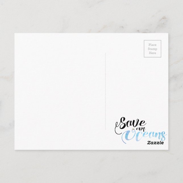 Cartão Postal Salve nossos oceanos (Verso)