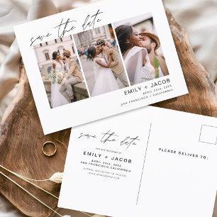 Cartão Postal Salve o Cartão-postal editável Elegante de data 3