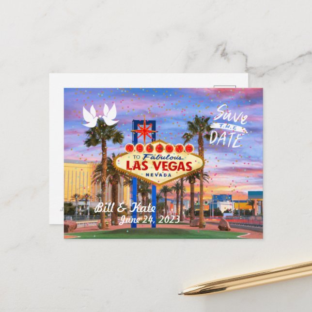 Cartão Postal Salve o Cartão-postal Personalizado em Las Vegas (Frente/Verso In Situ)