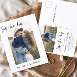 Cartão Postal Salve o Data Boho Minimalista Photo Modern<br><div class="desc">Capture a essência da sua história de amor com o nosso Cartão-postal Minimalista de Foto para Salvar o Data Boho. Este postal é uma fusão de minimalismo contemporâneo e charme boêmico, fazer a escolha perfeita para anunciar seu próximo casamento. Apresentando sua querida foto de noivado, este cartão-postal se torna uma...</div>
