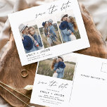 Cartão Postal Salve o Data Boho Minimalista Photo Modern<br><div class="desc">Capture a essência da sua história de amor com o nosso Cartão-postal Minimalista de Foto para Salvar o Data Boho. Este postal é uma fusão de minimalismo contemporâneo e charme boêmico, fazer a escolha perfeita para anunciar seu próximo casamento. Apresentando sua querida foto de noivado, este cartão-postal se torna uma...</div>