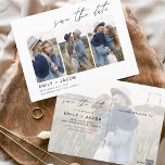 Cartão Postal Salve o Data Boho Minimalista Photo Modern<br><div class="desc">Capture a essência da sua história de amor com o nosso Cartão-postal Minimalista de Foto para Salvar o Data Boho. Este postal é uma fusão de minimalismo contemporâneo e charme boêmico, fazer a escolha perfeita para anunciar seu próximo casamento. Apresentando sua querida foto de noivado, este cartão-postal se torna uma...</div>