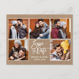Cartão Postal Salve o Dia 5 Foto Kraft Escrita com Pincel Modern