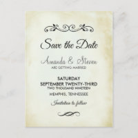 Salve o Dia de Casamento em Pergaminho Falso Vinta