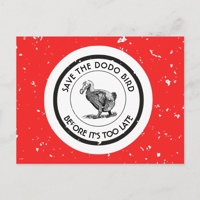 CARTÃO POSTAL SALVE O PÁSSARO DO DODO (Frente)