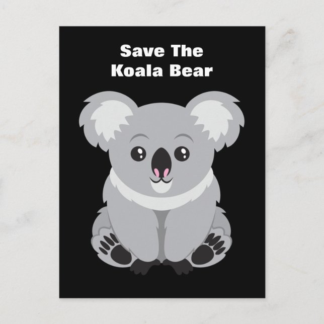 Cartão Postal Salve o Urso Koala (Frente)