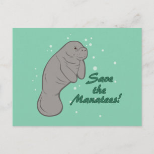 Cartão Postal Salve os Manatees!