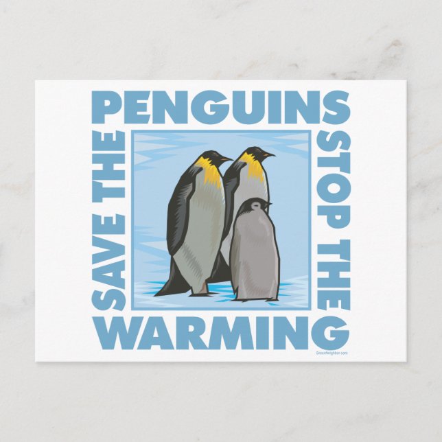 Cartão Postal Salve os pinguins (Frente)