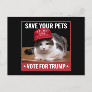 Cartão Postal Salve Seus Animais Vote em Trump Citação Eleição E