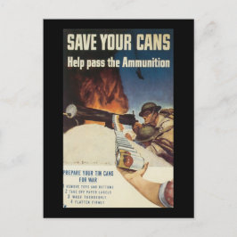 Cartão Postal Salve suas latas na 2ª Guerra Mundial