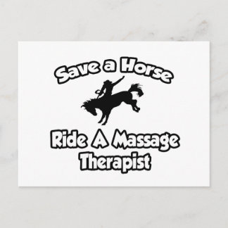 Cartão Postal Salve um cavalo, faça uma terapia de massagem