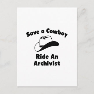 Cartão Postal Salve um cowboy. Dirigir um Arquivador