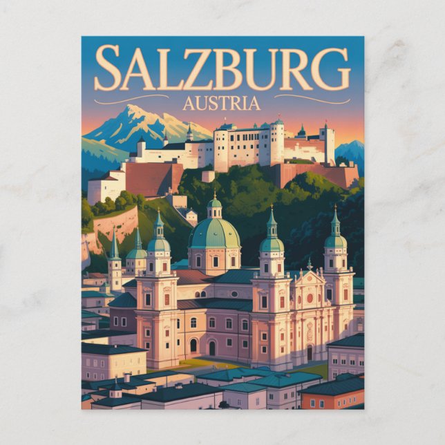 Cartão Postal Salzburg Áustria (Frente)