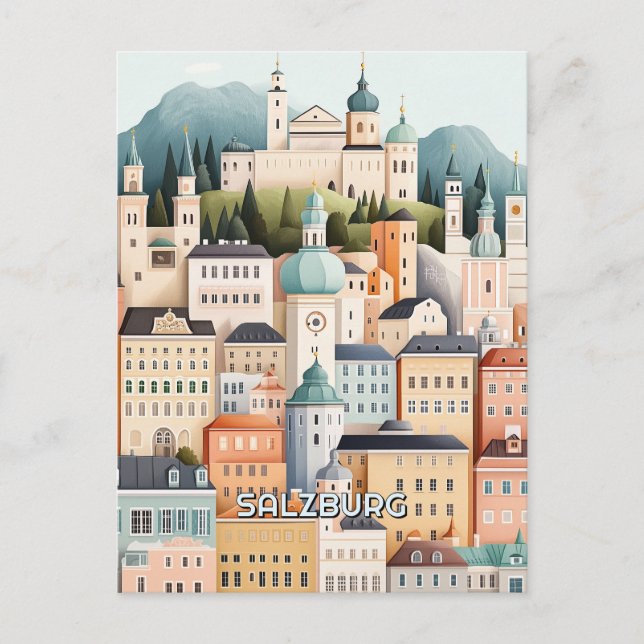 Cartão Postal Salzburg Áustria (Frente)