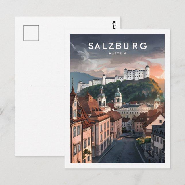Cartão Postal Salzburg Austria Famous Viagem Place (Frente/Verso)
