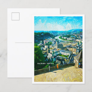 Cartão Postal Salzburgo Áustria, Petrolífera Paisagem