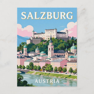 Cartão Postal Salzburgo Áustria Viagem Marcas Alpinas