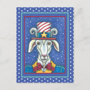 CARTÃO POSTAL SAM DO TIO DE GOAT ANTIGO, BILLYGOAT PATRIÓTICO D