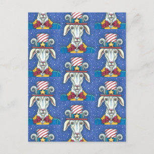 CARTÃO POSTAL SAM DO TIO DE GOAT ANTIGO, BILLYGOAT PATRIÓTICO D