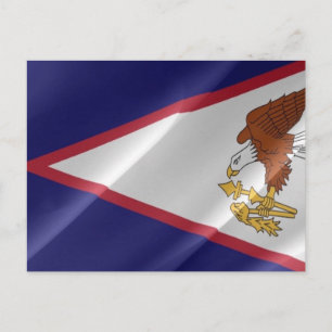 Cartão Postal Samoa Americana - Onda de bandeira -