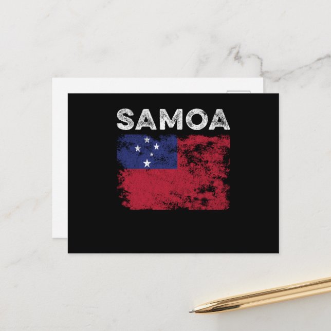 Cartão Postal Samoa Flag Distressed - Samoan Flag (Frente/Verso In Situ)