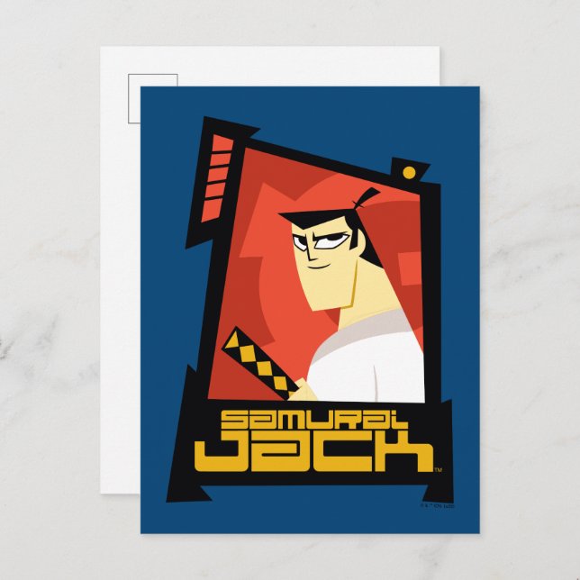 Cartão Postal Samurai Jack Sorria Gráfico de Quadro Futurístico (Frente/Verso)