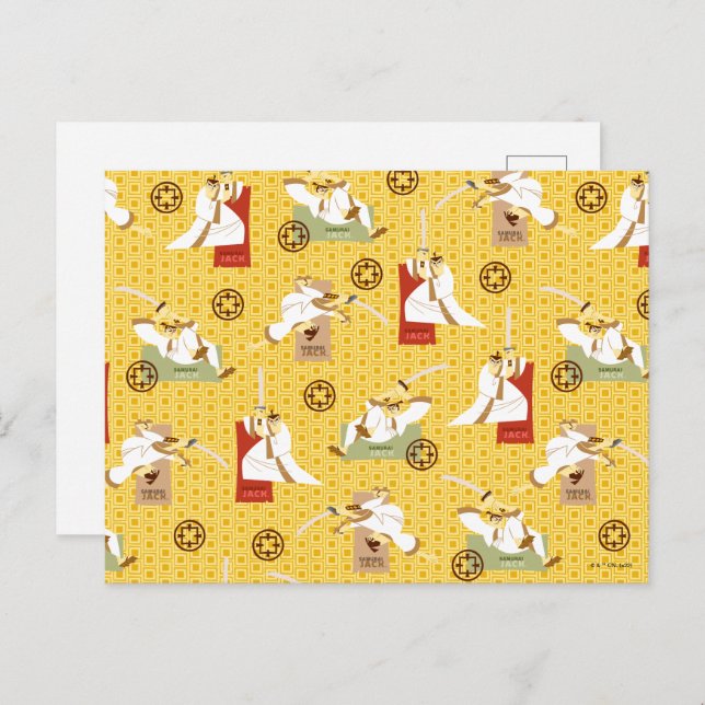 Cartão Postal Samurai Jack Sword Possui Padrão de Arte de Caráte (Frente/Verso)